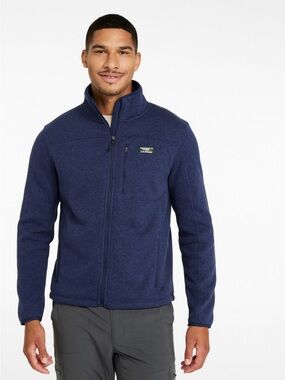 L.L. Bean Men's Navy Full-Zip Fleece Jacket with Chest Zip